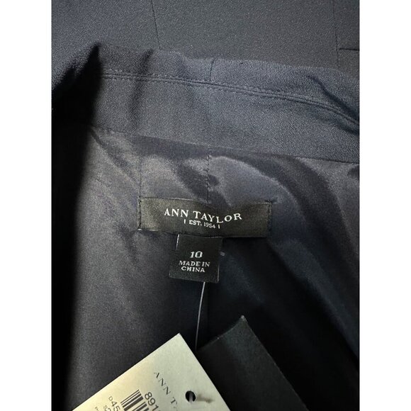 Ann Taylor Navy 1 Button Blazer Jacket Womens Size 10 - Picture 5 of 9